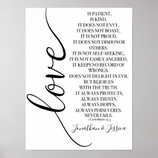 Love is patient 1 Corinthians 13  personalised Poster