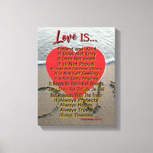 Love Is Patient – 1 Corinthians 13 Wedding Canvas Print