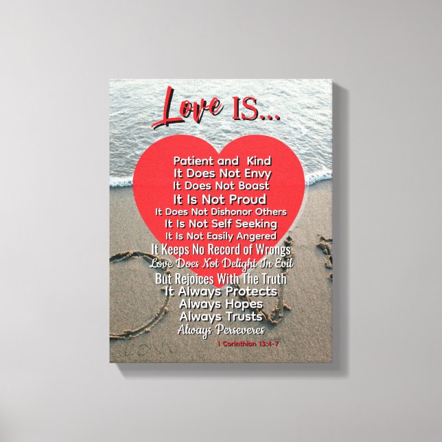 Love Is Patient  – 1 Corinthians 13 Wedding  Canvas Print (Front)