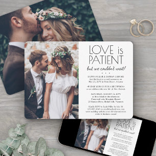 Love is Patient 2 Photo Wedding Elopement Party Invitation