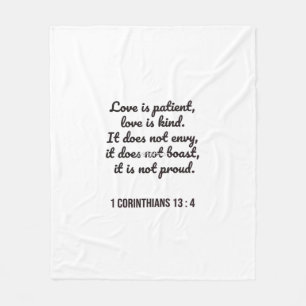 Love Is Patient Bible Passage Timeless Appeal  Fleece Blanket