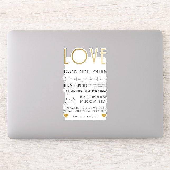 Love is patient Bible quote faux gold Typography (Computer)
