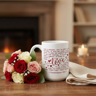 Love Is Patient Bible Verse 1 Corinthians 13 Love Coffee Mug