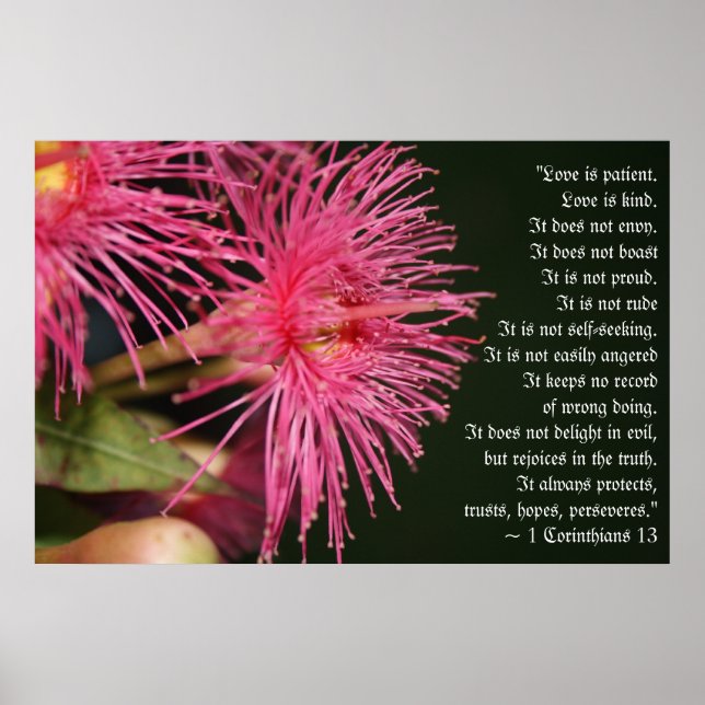 Love is Patient Bible verse Wedding Gift Poster (Front)