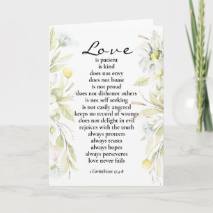 Love is Patient Bible Wedding Congratulations Card