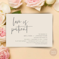Love is patient, Change our wedding date