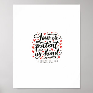 Love Is Patient Christian Faith Inspirational Styl Poster
