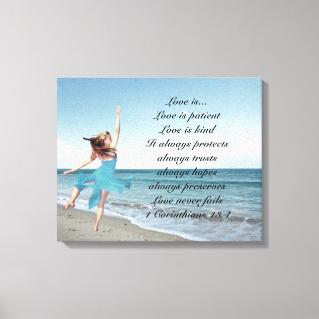 Love is patient Corinthians Canvas Print (Front)