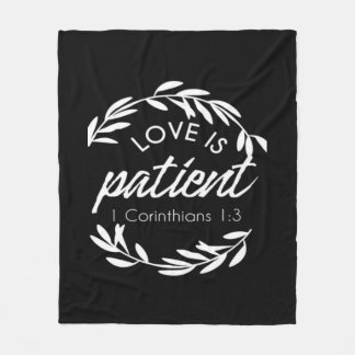 Love Is Patient Corinthians Scripture Minimal Desi Fleece Blanket