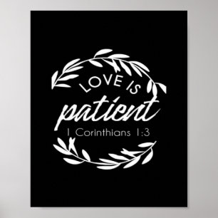 Love Is Patient Corinthians Scripture Minimal Desi Poster