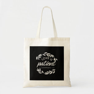 Love Is Patient Corinthians Scripture Minimal Desi Tote Bag