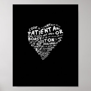 Love Is Patient Corinthians White Heart Clean Styl Poster