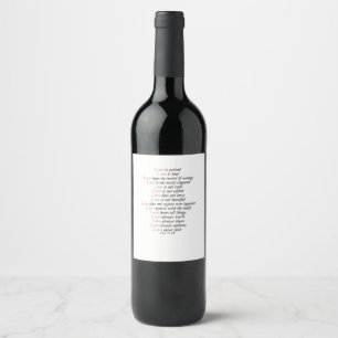 Love Is Patient Elegant Style Wine Label