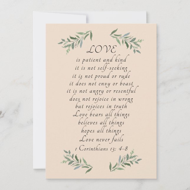 Love is patient flat card (Front)