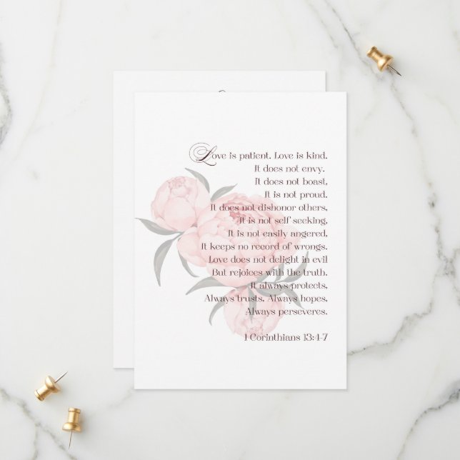 Love Is Patient – Floral Scripture Save the Date (Front/Back In Situ)