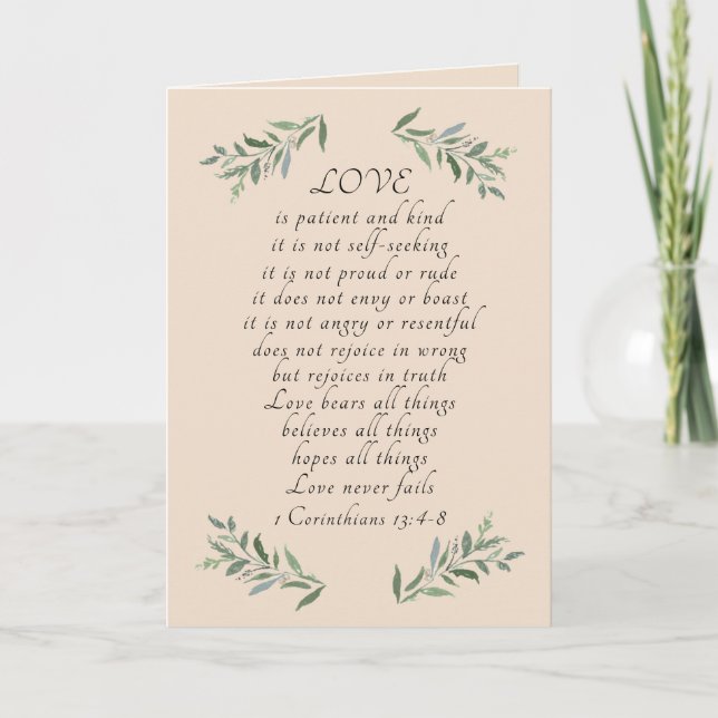 Love is patient folded card (Front)