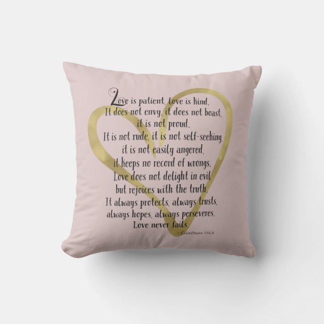Love is Patient Heart Cushion (Front)