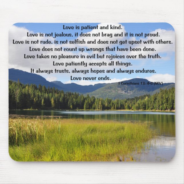 Love Is Patient: Hidden Lake Mouse Mat (Front)