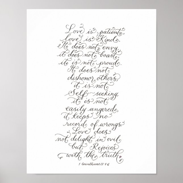 Love is patient inspirational verses typography poster (Front)