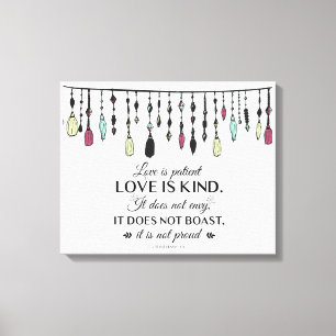 Love is Patient & Kind Boho Style Canvas Print