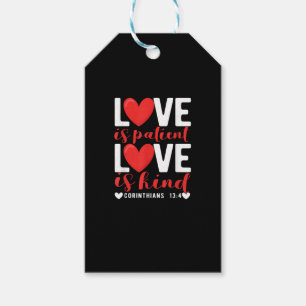 Love Is Patient Kind Funny Christian Heart Valenti Gift Tags