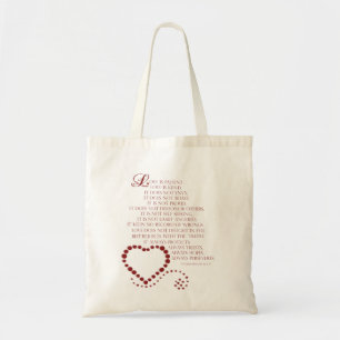 Love is patient love is kind 1 Corinthians 13: 4-7 Tote Bag