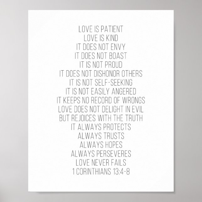 Love Is Patient, Love Is Kind... -1 Corinthians 13 Poster (Front)