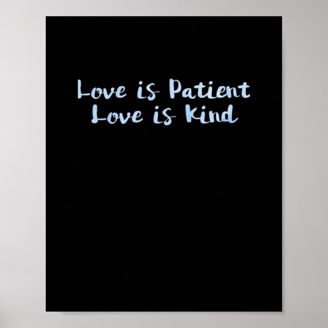 Love Is Patient Love Is Kind Blue Minimal Aestheti Poster (Front)