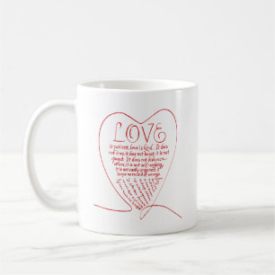 Love is Patient Love is Kind Christian Bible Verse Coffee Mug