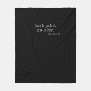 Love Is Patient Love Is Kind Christian Faith Desig Fleece Blanket