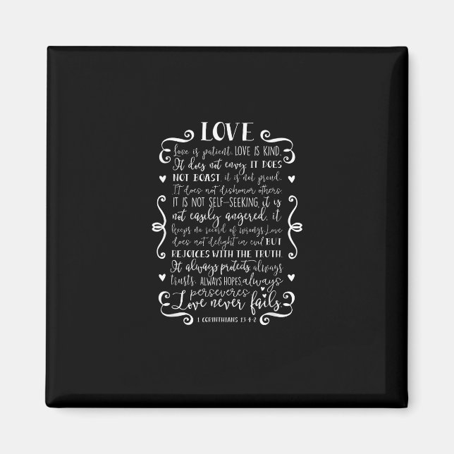 Love Is Patient Love Is Kind Christian Quote Heart Magnet (Front)