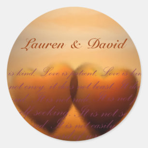 Love is patient - love is kind classic round sticker