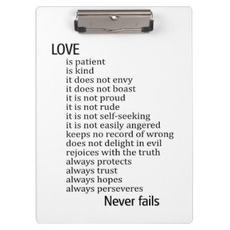 Love is patient, love is kind clipboard
