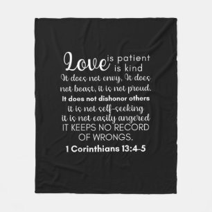 Love Is Patient Love Is Kind Corinthians Christian Fleece Blanket