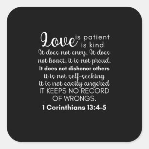 Love Is Patient Love Is Kind Corinthians Christian Square Sticker