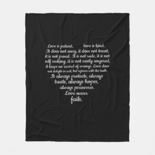 Love Is Patient Love Is Kind Corinthians Scripture Fleece Blanket