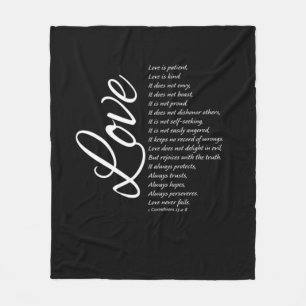 Love Is Patient Love Is Kind Corinthians Timeless  Fleece Blanket
