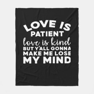 Love Is Patient Love Is Kind Funny Christian Weddi Fleece Blanket
