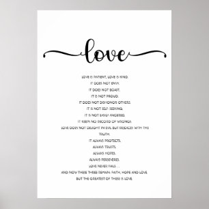 Love is Patient, Love is kind, Love, Bible verse Poster