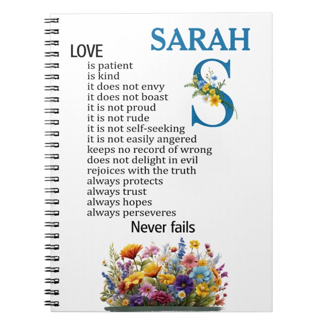 Love is patient, love is kind Personalise this  Notebook (Front)