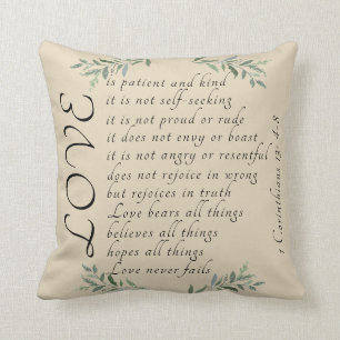 Love is patient love is kind pillow