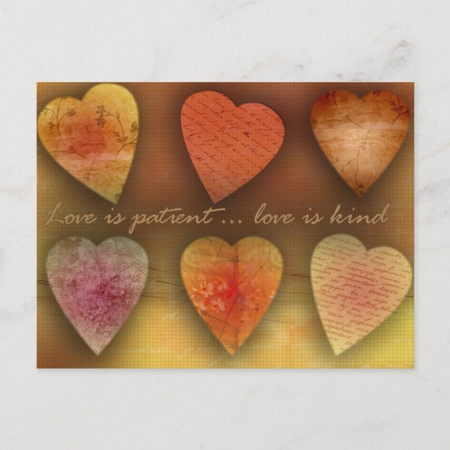 Love is patient; love is kind postcard (Front)
