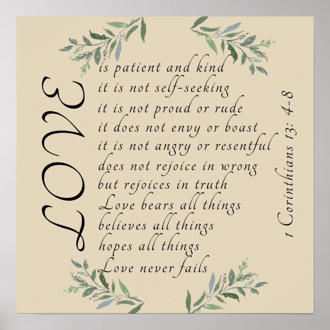 Love is patient love is kind poster (Front)