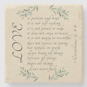 Love is patient marble stone coaster