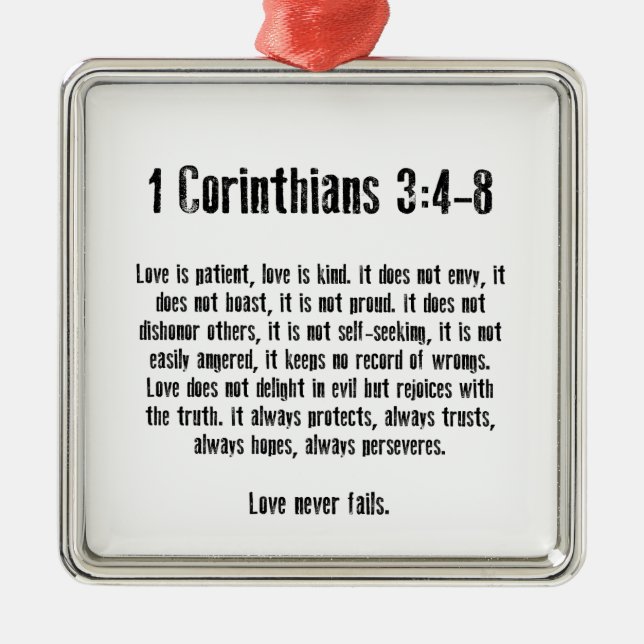 Love is Patient Metal Tree Decoration (Front)