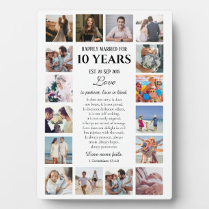 Love Is Patient Milestone Anniversary Photo Plaque