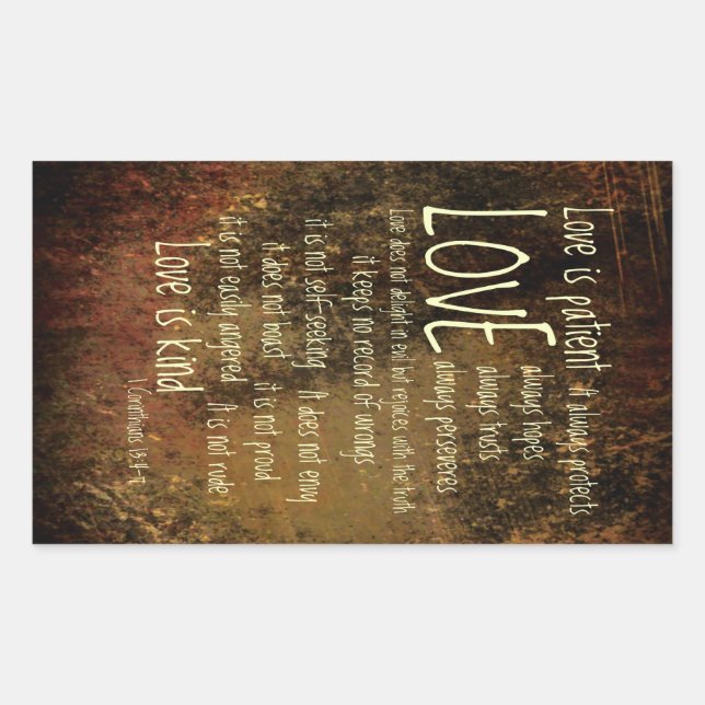 Love Is Patient Mixture Rectangular Sticker (Front)