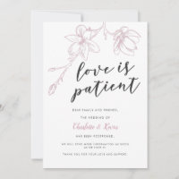 Love Is Patient Pink Floral Wedding Postponement
