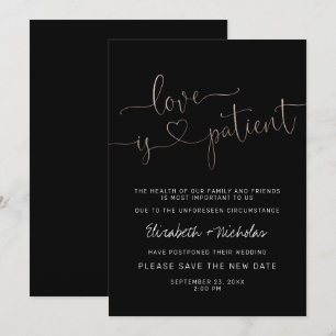 Love is Patient   Postponed Wedding Announcement