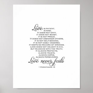 Love Is Patient Proposal Love Never Fails Heartfel Poster
